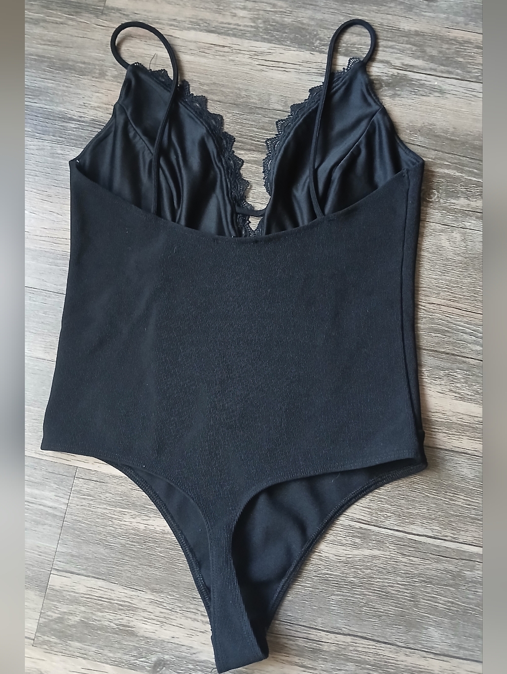 Express Black Lace-Trim Bodysuit Tank Top - Picture 8 of 13